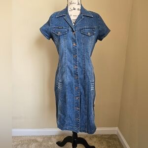 Rampage Denim Dress Juniors 11 Blue Snap Button Blue